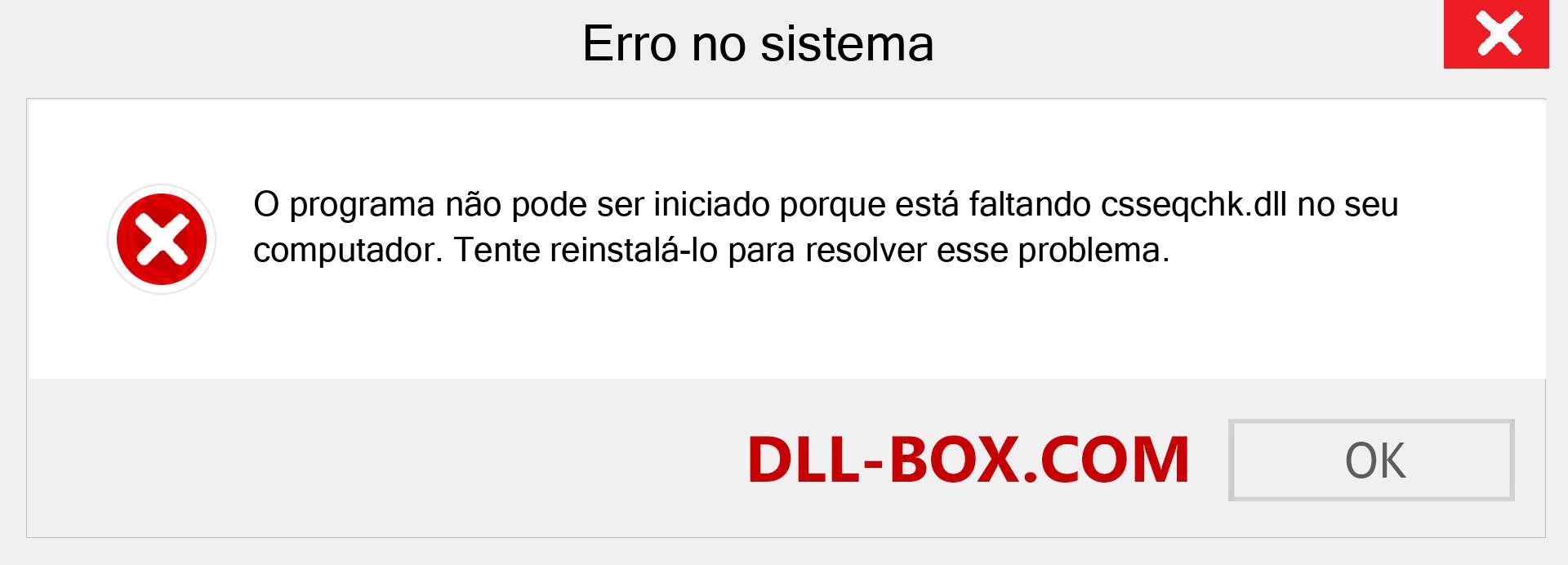 Arquivo csseqchk.dll ausente ?. Download para Windows 7, 8, 10 - Correção de erro ausente csseqchk dll no Windows, fotos, imagens